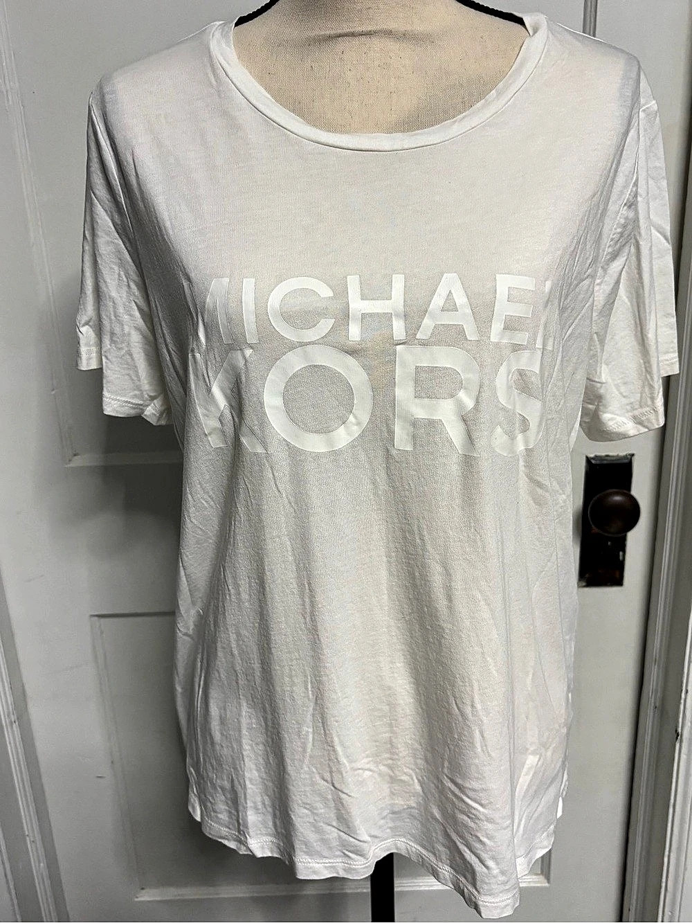 Michael Kors Logo Tee Logo Short Sleeve Tee White XL